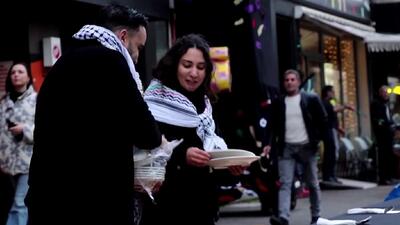 فیلم| رکورد طولانی‌ترین سفره شام بلژیک با افطاری و عید پاک