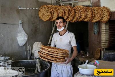 (عکس) خلاقیت جالب یک شاطر شیرازی برای پختن نان برای افطاری حماسه آفرید