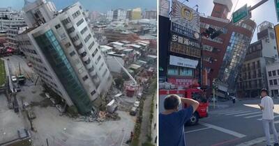 (ویدئو) لحظه وقوع زلزله تایوان از دوربین یک خودرو