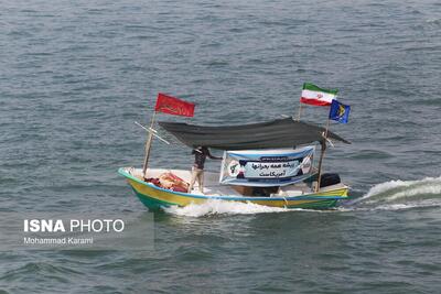 رژه دریایی در آب‌های خلیج فارس در حمایت از مردم مظلوم فلسطین