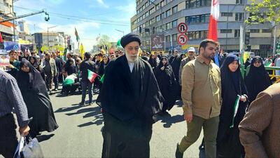 پسران و برادر رهبر انقلاب در راهپیمایی روز قدس/ تصاویر