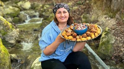 طرز پخت مرغ و سیب زمینی در طبیعت توسط آشپز ترکیه ای (فیلم)