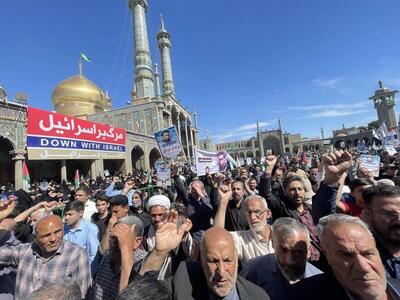 تشییع پیکر شهید «محسن صداقت» در راهپیمایی روز قدس قم