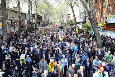 راهپیمایی مردم تبریز در حمایت از مردم مظلوم فلسطین برگزار شد