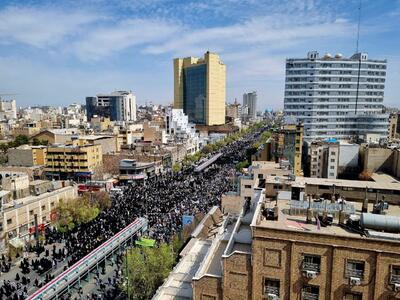 حضور باشکوه مردم مشهد در راهپیمایی روز قدس از نمای بالا