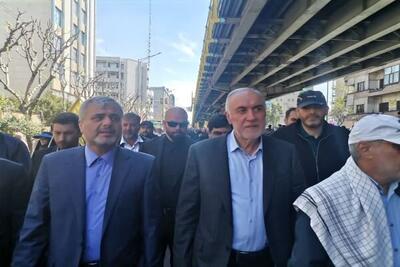 حضور استاندار و رییس کل دادگستری استان تهران در راهپیمایی روز قدس