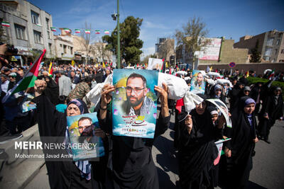 راهپیمایی روز قدس و استقبال مردم قزوین از پیکر شهید «آقابابایی»