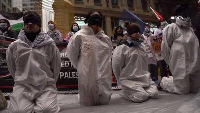 تصاویری از تظاهرات پزشکان علیه نسل کشی در منهتن
