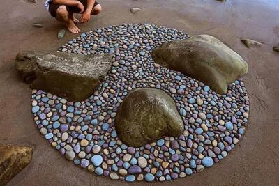 قطعه های هنری زیبا که با مواد طبیعی و سنگ ساخته شده است !