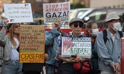 تظاهرکنندگان ژاپنی حملات رژیم صهیونیستی به غزه را محکوم کردند