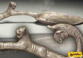 قاشقی عجیب2500 ساله مربوط به دوره هخامنشیان/ترکیبی از هنر و تمدن +فیلم