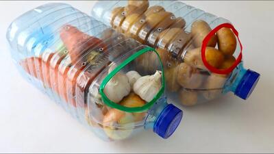 استفاده هوشمندانه از بطری های پلاستیکی در آشپزخانه !