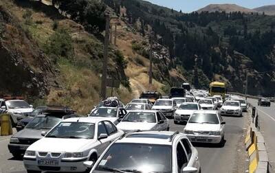 ترافیک سفرهای عید فطر جاده چالوس را یک‌طرفه کرد | تصاویر