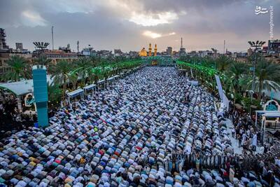 عکس/ اقامه نماز عید فطر در بین‌الحرمین
