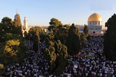 اقامه نماز عید فطر در مسجد الاقصی+ فیلم