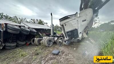 سقوط وحشتناک یک کامیون از روی پل +فیلم