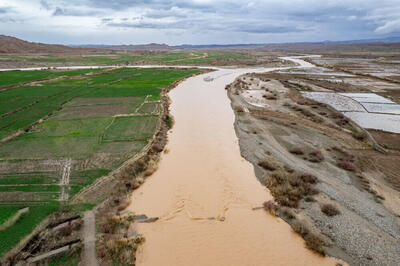 تصاویر هوایی از آخرین وضعیت رودخانه وحشی غرب کشور ؛ تاثیر بارش های اخیر در این رودخانه