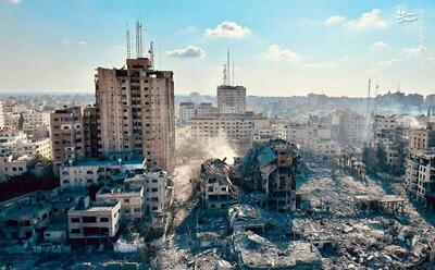 فیلم/ بمباران منطقه النصیرات غزه توسط جنگنده‌های اسرائیلی
