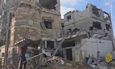 فیلم/ تخریب مسجد ۸۰۰ ساله در غزه توسط صهیونیست‌ها