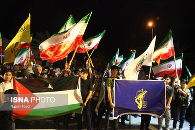 اجتماع مردم کیش در حمایت از تنبیه رژیم متجاوز اسرائیل توسط ایران