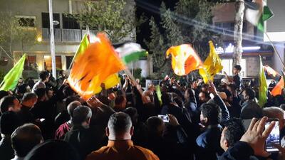 شادی مردم در شیراز در پی حملات موشکی ایران به اسرائیل