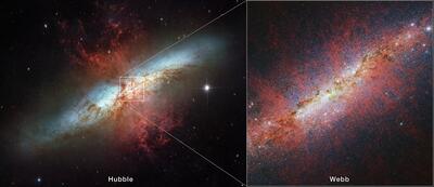 تصویر روز ناسا: کهکشان سیگار از هابل و وب
