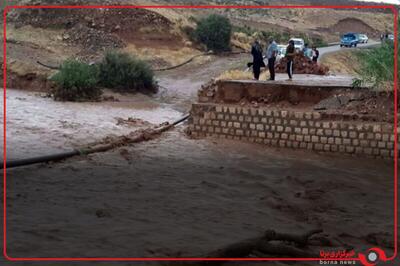 طغیان رودخانه فصلی روستای گزآباد عنبرآباد