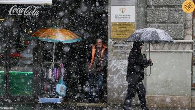 (تصاویر) بارش برف در پایتخت بوسنی و هرزگوین