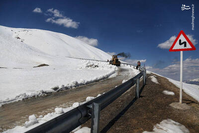 فیلم/ حجم سنگین برف در گردنۀ تته کردستان
