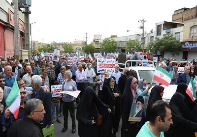 راهپیمایی نمازگزاران شیراز در حمایت از عملیات وعده صادق - تسنیم