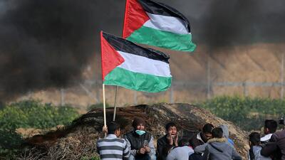 پرچم فلسطین یک صهیونیست را زخمی کرد