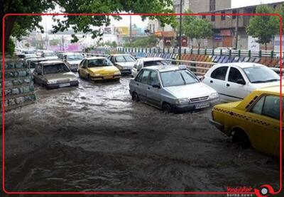 بارش شدید باران در خرم‌آباد