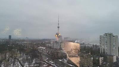 حمله هوایی روسیه به برج مخابراتی «خارکی یف»
