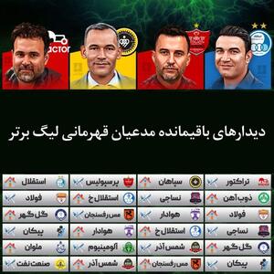 ۶بازی باقیمانده چهار مدعی اصلی فتح لیگ ایران