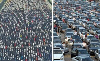 (عکس) بدترین ترافیک تاریخ در چین،؛ ۱۰۰ کیلومتری که بازشدنش ۱۲ روز طول کشید!