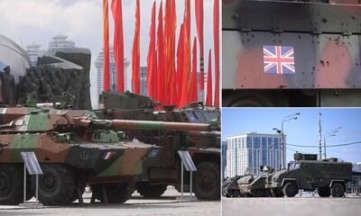 نمایش تانک های به غنیمت گرفته شده‌ غربی توسط روسیه در جنگ با اوکراین + ویدیو