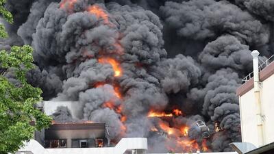 آتش‌ سوزی در کارخانه صنایع نظامی در برلین آلمان