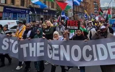 عکس/ تظاهرات اسکاتلندی‌ها در حمایت از فلسطین و غزه