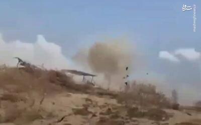 فیلم/ لحظه برخورد موشک‌های قسام به پایگاه  کرم ابوسالم