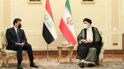 دیدار رئیسی و بارزانی رئیس اقلیم کردستان عراق