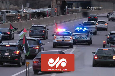 حرکت خودرویی هواداران فلسطین در حمایت از دانشگاهیان معترض شیکاگو