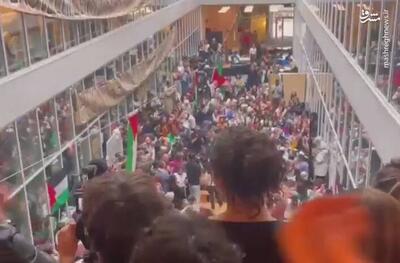 فیلم/ دانشجویان دانشگاه لوزان سوئیس هم در حمایت از غزه به میدان آمدند