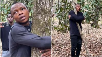 مرد سیاه‌پوست با بغل‌کردن ۱۱۲۳ درخت رکورد گینس را زد! +عکس