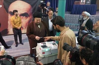 «سید حسن خمینی»رای خود را در صندوق الکترونیکی انتخابات ثبت کرد