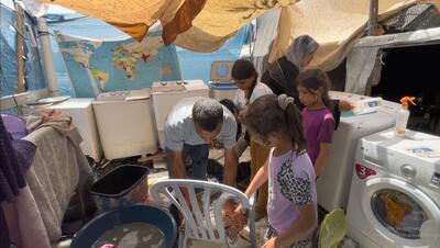 راه اندازی مرکز لباسشویی با برق خورشیدی توسط جوان فلسطینی - تسنیم