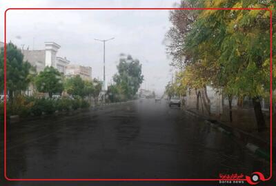 تصاویری از بارش شدید باران امروز در روستای حاجی تپه استان قزوین