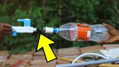 (ویدئو) چگونه بطری نوشابه را برای افزایش فشار آب به لوله آب وصل کنیم؟