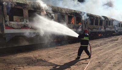 آتش‌سوزی قطار تهران در محدوده فردیس