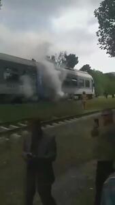 آتش سوزی در قطار هشتگرد-تهران