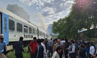 آتش‌سوزی در ریل‌باس هشتگرد ‌ـ تهران‌ + فیلم